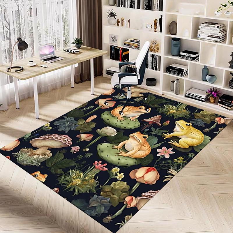 1 Stück Froschblumen Extra Groß Rutschfester Bodenteppich, Büro, Familie, Schlafzimmer Großer Teppich Innen Teppiche, Lebendige Farben