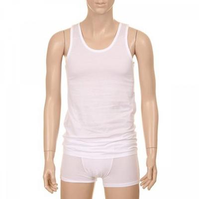 Men Supima Cotton 100s Sleeveless Running Top Wh Amr4320r