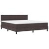 Box Spring Bed with Headboard Dark Brown 180 x 200 cm Fabric