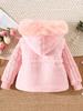 Girls' Winter Cotton-Padded Coat - Thickened Long Sleeve Fuzz Sweater
