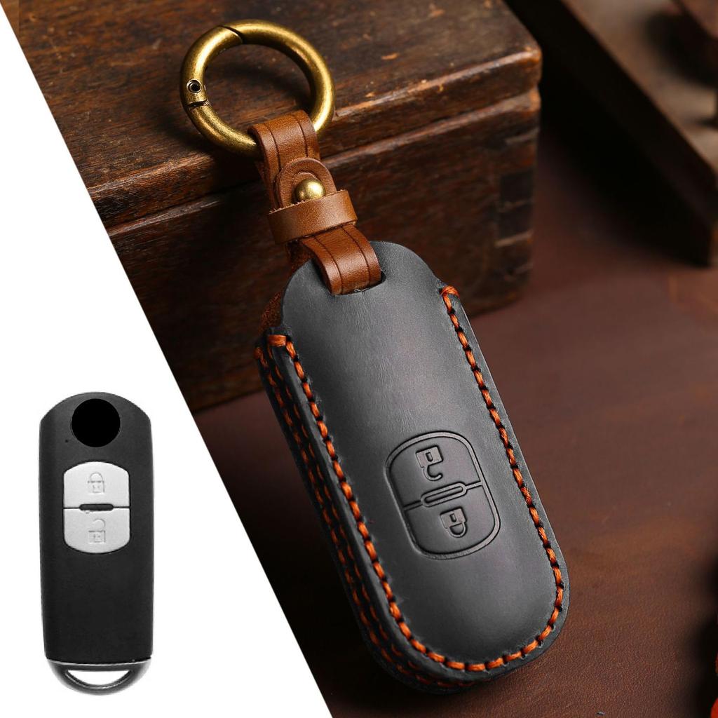 KUNIO Mazda Dedicated Key Case, Key Cover, Keychain, Handmade, Leather, Compatible with MAZDA, Demio