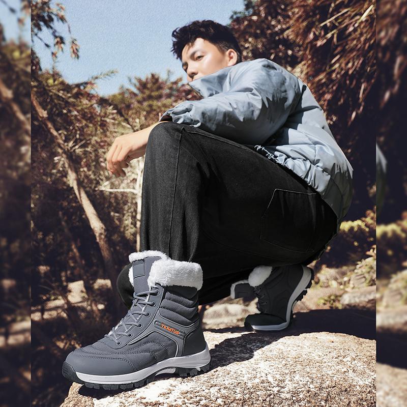 Warm Winter Men's Hiking Boots Outdoor Snow Men Boots Men Work Casual Sneakers High Top Keep Warm Non-slip Ankle Boots