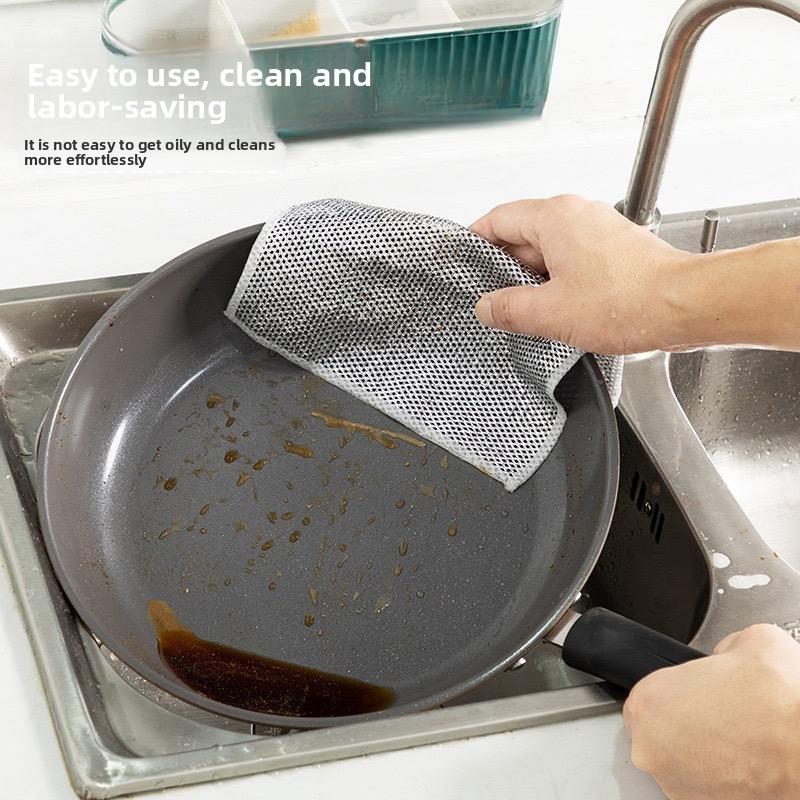 Silver Wire Cleaning Cloth Multipurpose Kitchen Scrubber for Pots, Stoves Dishes