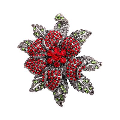 Retro Fashion Rhinestone Romantic Flower Brooch Fashion Jewelry Temperament Suit Corsage Luxury Clothes Accessories