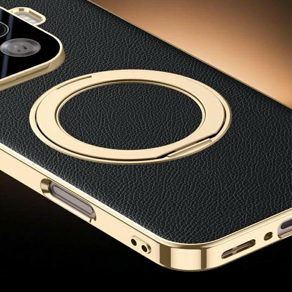 Für Oppo Find X9 Pro 5G Hülle Magnetischer Drehbarer Ständer Leder + PC + Acryl Handyhülle mit Gehärtetem Glas Rückbildschirmfolie