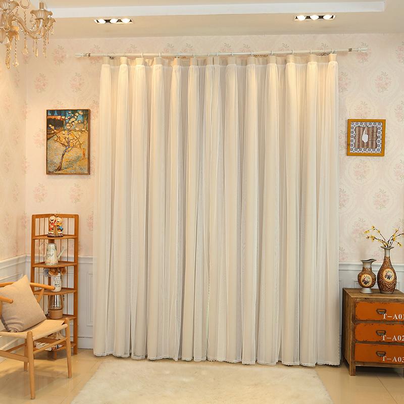 

2pcs Modern Luxury Blackout Curtains - Trending Style Elegant Princess-Style Double-Layer Lace Sheer Curtains for Girls Bedr (132 x 137cm)2pcs&Grommet Top