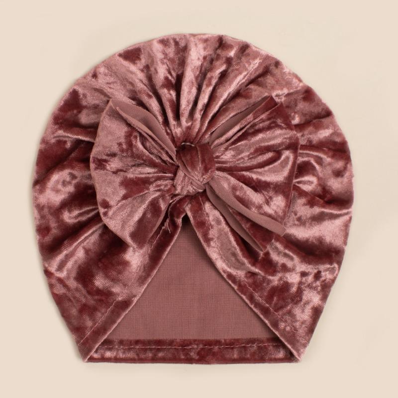 Herbst neue Baby Gold Samt Schleife Hut, Kinder warmer zarter Hut, Babyhut