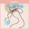 Geometric Rose Flower Necklace Handcrafted Zinc Alloy Punk Style For Women