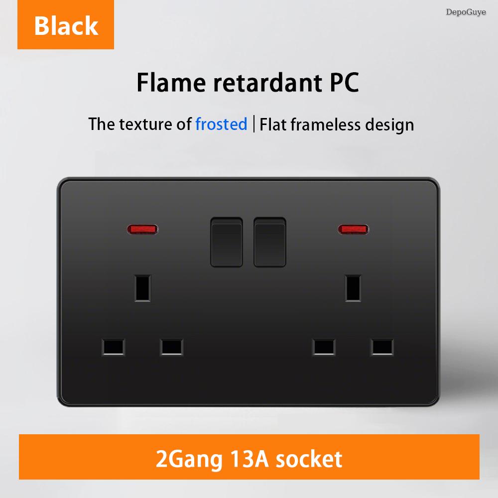 18W Type-C Plug Quick Charging Universal 5-pin Dual Power Socket,UK Standard 13A Wall Socket with DC 5V 3.1A Type-c USB Charger