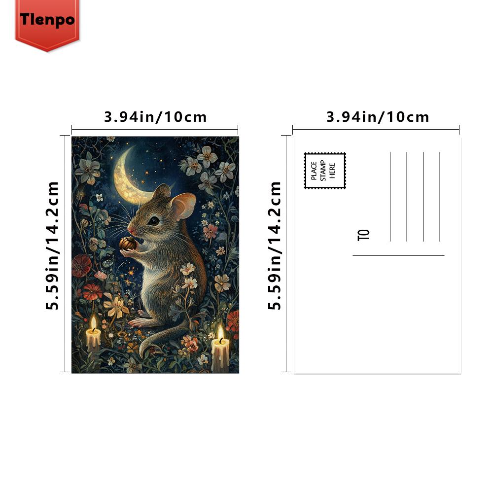 32 Stück, Postkarten Magischer Wald, Gotischer Stil, Geburtstags-/Jubiläumsgeschenke, Sammlerstück, Als Geschenk geeignet, und Versandfähig.