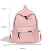 Unisex Minimalist Dopamine Backpack Solid Color Quilted Letter Logo Nylon Large Capacity Lightweight Laptop Backpack for Daily