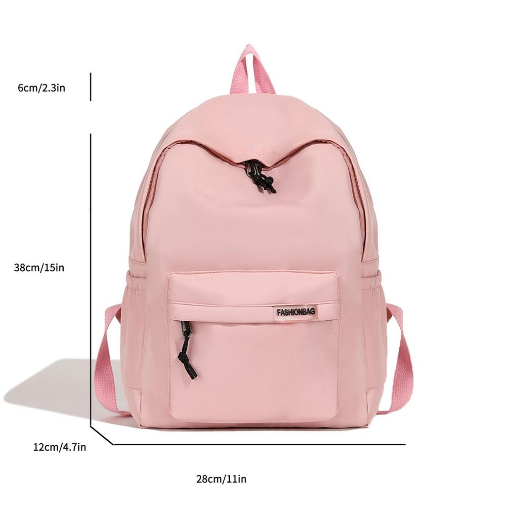 Unisex Minimalist Dopamine Backpack Solid Color Quilted Letter Logo Nylon Large Capacity Lightweight Laptop Backpack for Daily
