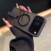 Luxury Matte Metal Ring Magnetic Stand Holder Case For iPhone 17 Pro Max 16 15 14 13 12 11 17Air Transparent Wrist Strap Cover