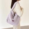 Vintage Lamb Wool Shoulder Bag Harajuku Plush Underarm Bag Vintage Fluffy Tote Bag  Women