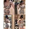 European and American Sexy Fitness Set for Women, Shockproof Sports Bra, Leopard Print, Stunning Pilates Yoga Outfit, Spring