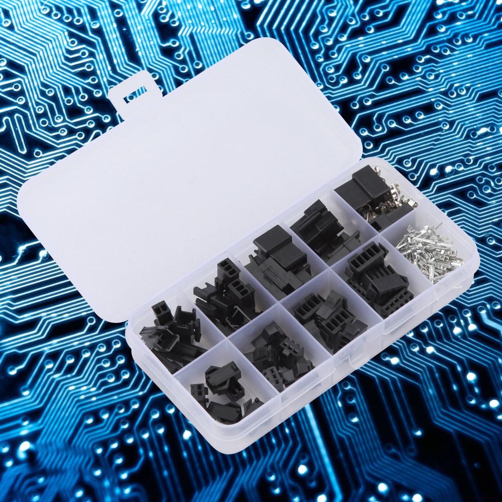 200PCS SM Plug Connector 2345PIN Male Female Wire Jumper Pin Header Connector Housing Kit