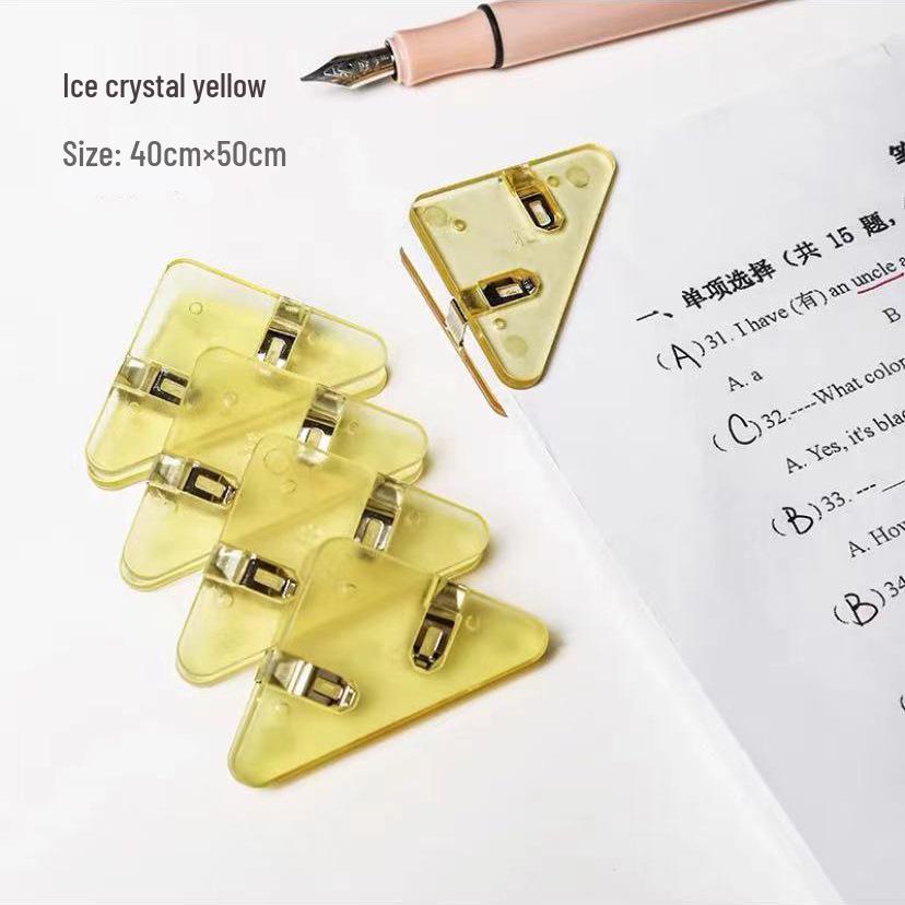 Transparent Triangle Corner Clip for Student File Organization and Storage