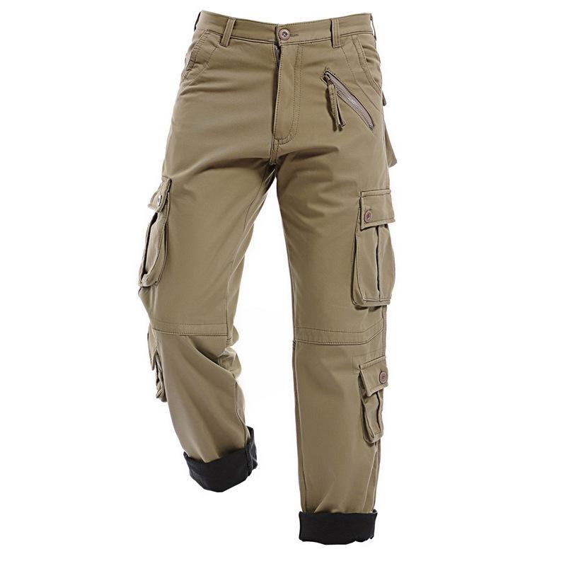 Men's Winter Fleece Multi-Pocket Casual Overalls