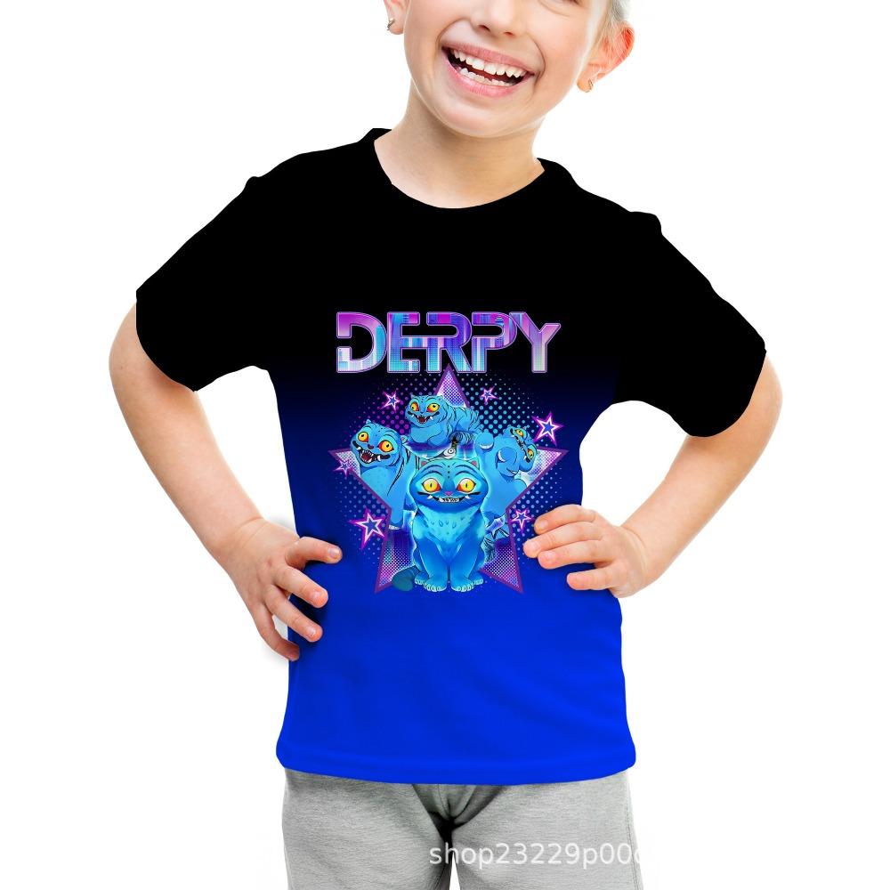 Children's casual short-sleeved T-shirt k-pop witch hunter group pattern 3D printed children's short-sleeved T-shirt