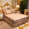 European-Style Crystal Velvet Lace Bed Skirt Winter Fleece-Lined Warm Quilted Bed Cover Bed Skirt Cover Bedding