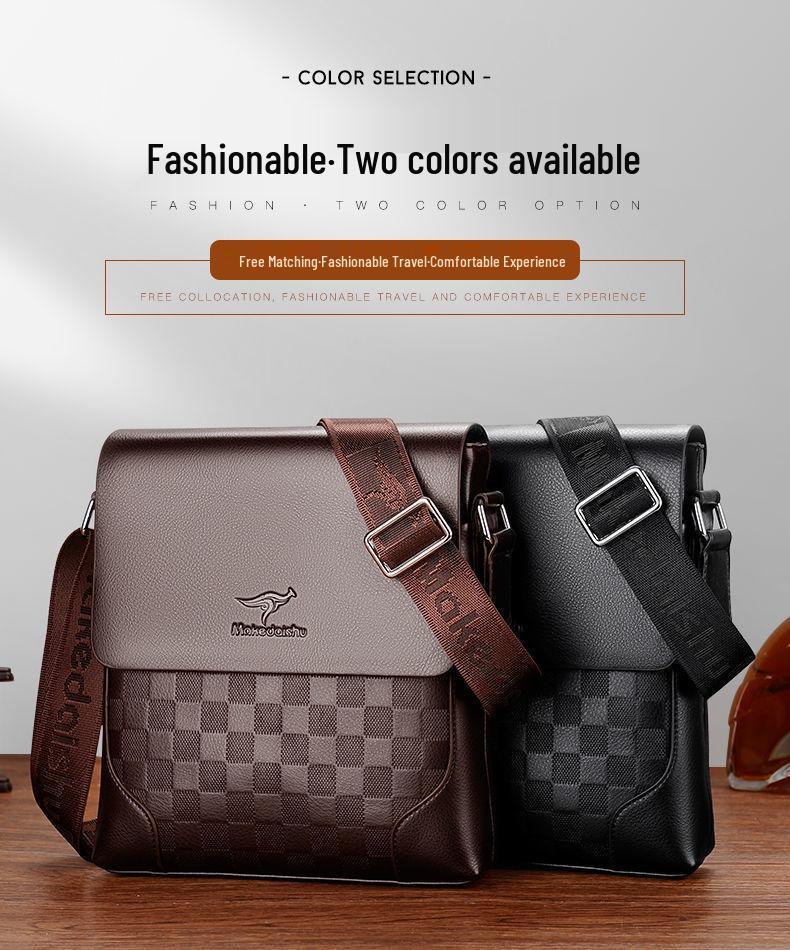 Men's High-End Vertical Crossbody Business Bag - Large Capacity Casual Messenger Briefcase