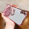 KEYSION Shockproof Plating Phone Case for iPhone XS Max Clear TPU Glitter Jewelled Swan Kickstand Back Cover for iPhone X XR