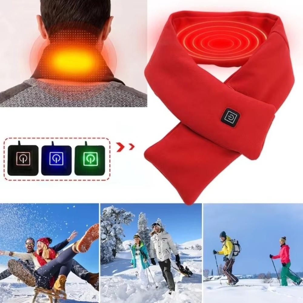 3 Temperature Adjustable Electric Heating Scarf Cold-Proof Neck Wrap Warmer Skiing