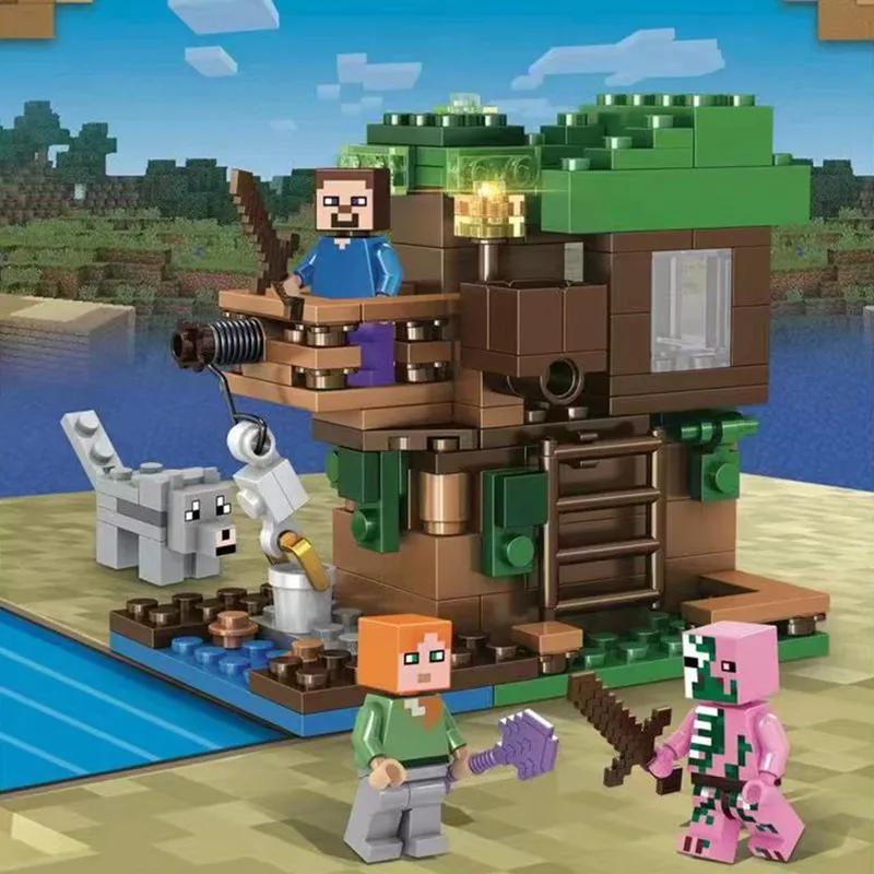 35cm Cartoon Tree House Farm Village Building Block Educational Toy For Kids Gift
