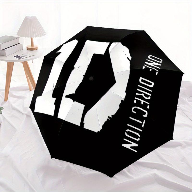 Parapluie Pliant Automatique Mignon Coupe-Vent One Direction avec Cadre Robuste en Fer, Parapluie de Voyage Compact Portable Utilisation Toutes Saisons Fêtes 0807058