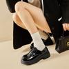 Glossy small leather shoes, new winter models, white British style lace-up, Japanese jk.