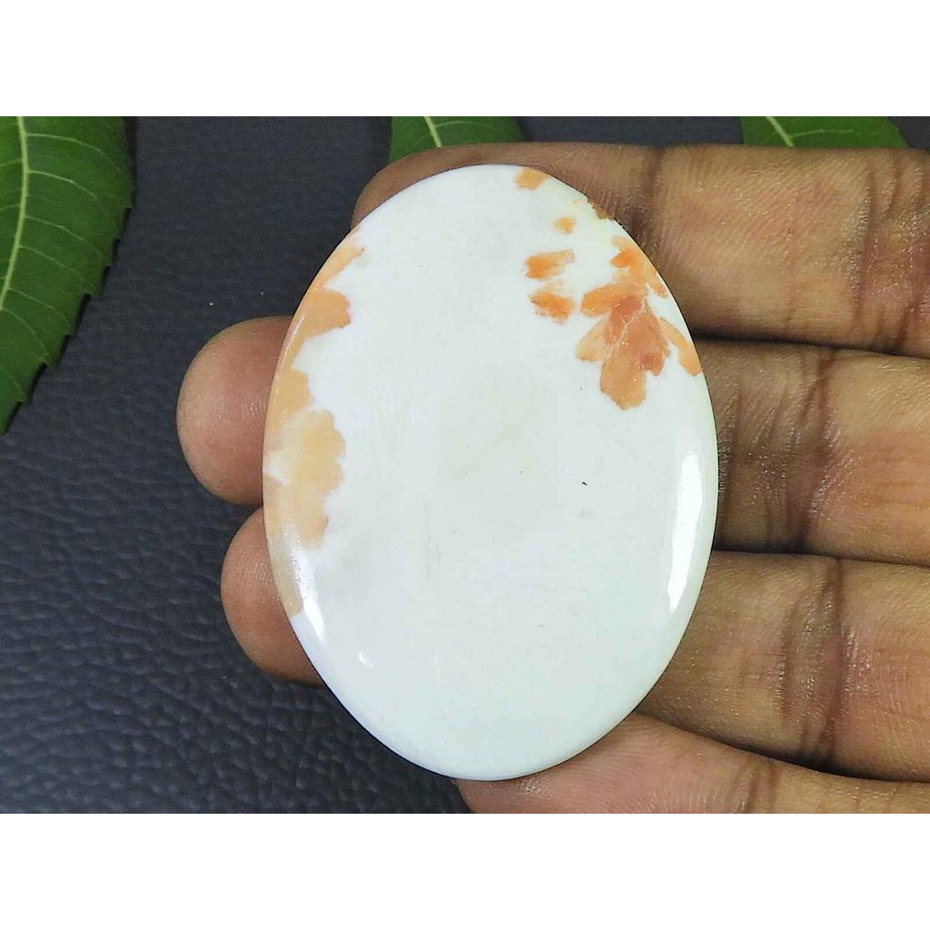 Natural Pink Scolocite Oval Shape cabcohon Loose Gemstone 74Cts. 36X51X06MM SK-3519