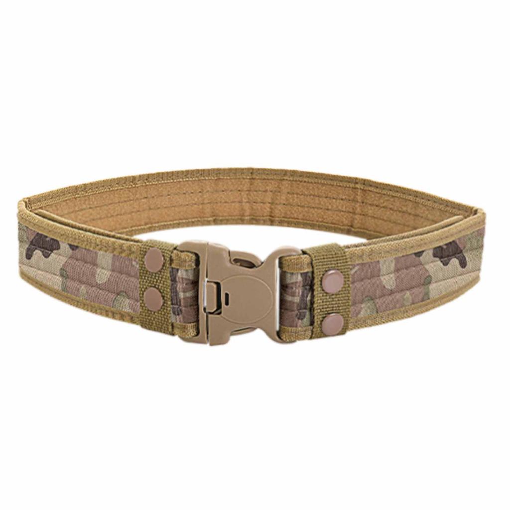 Student Training Belt – Camouflage Canvas Outdoor Belt with Plastic Buckle, Military Adjustable Waist Belt