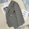 Women S Loose Fit Casual Brown Blazer For Spring Autumn Slimming Elegant Small Size