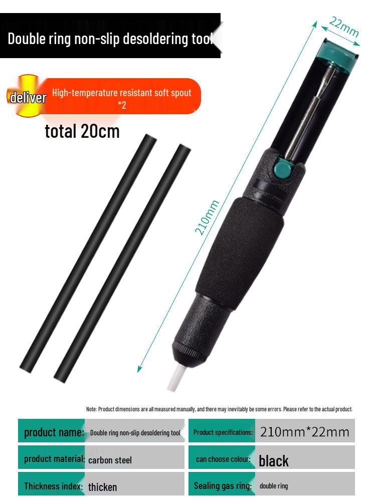 Powerful Large Manual Vacuum Desoldering Pump with Automatic Rebound and Soldering Nozzle