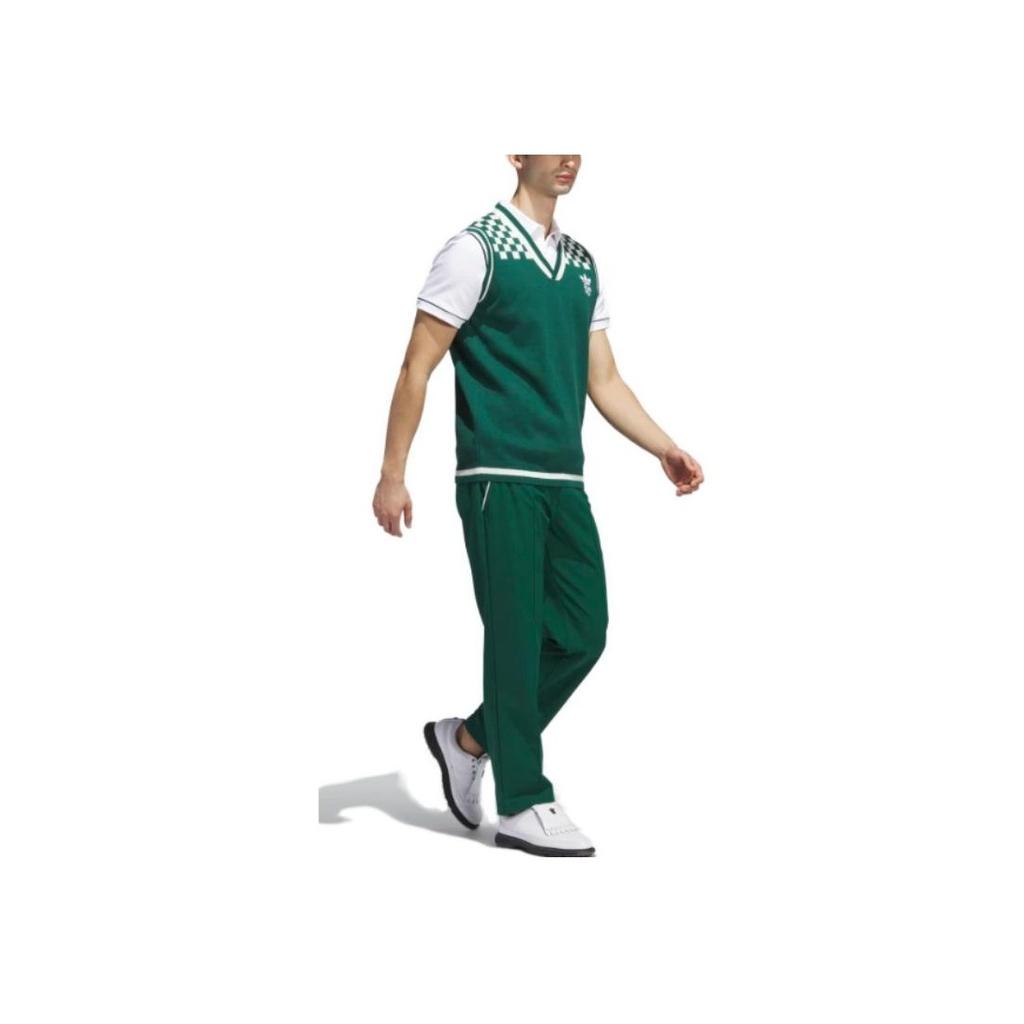 Adidas Originals X Bogey Boys Kolaborace SS23 Jednobarevná Golfová Čtvercová Pletená Bez Rukávů Vesta s Výstřihem do V Pánské Topy Zelená IL9295