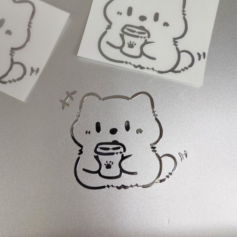 Waterproof 3D Metal Stickers With Girl And Cat Cartoon Characters For Phone Laptop DIY Decoration Creative Aesthetic Style