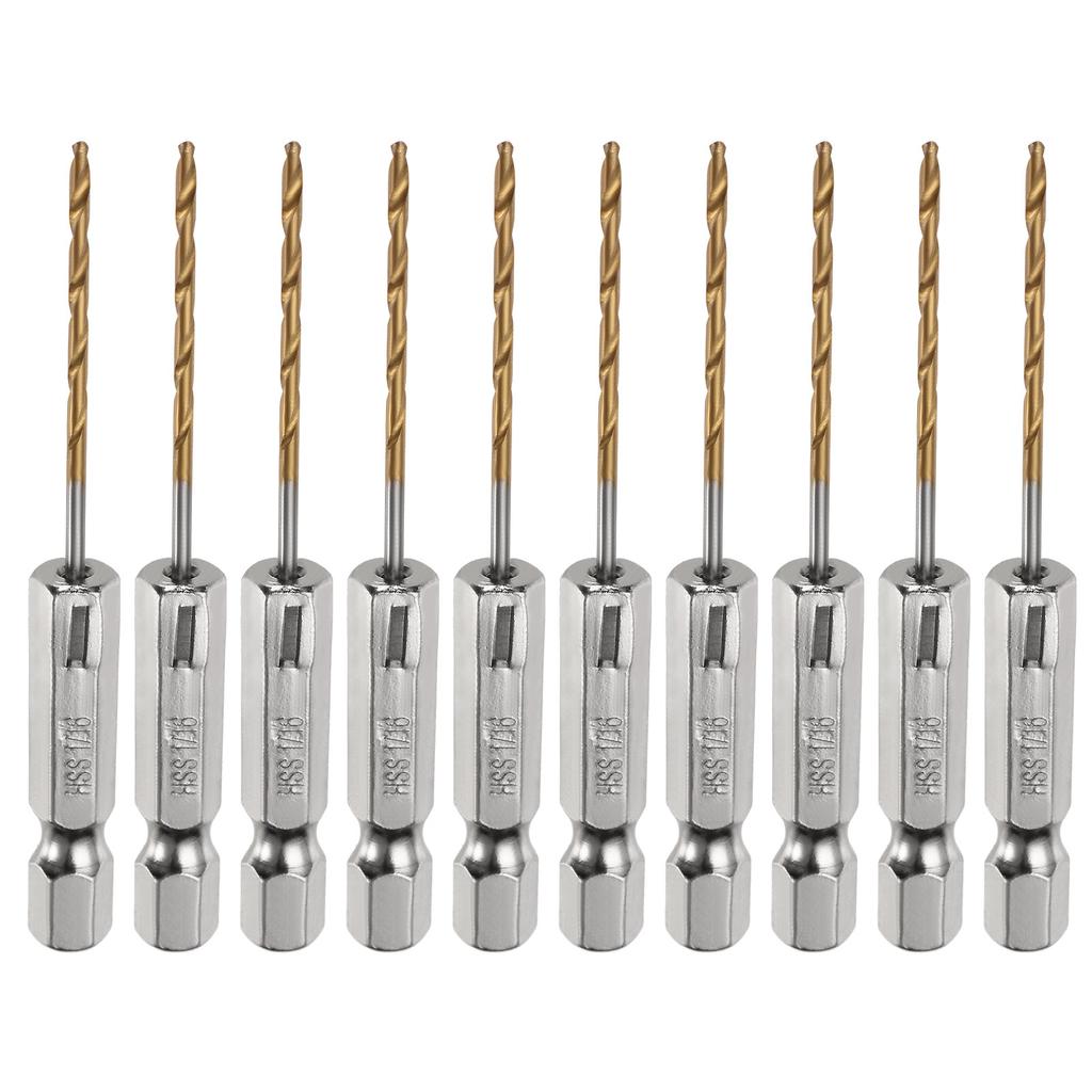 10/24pcs Twist Drill Bit with 1/4" Hex Shank Drill Bits M35 High Speed Steel Titanium Drill Bits for Wood Stainless Steel Metal