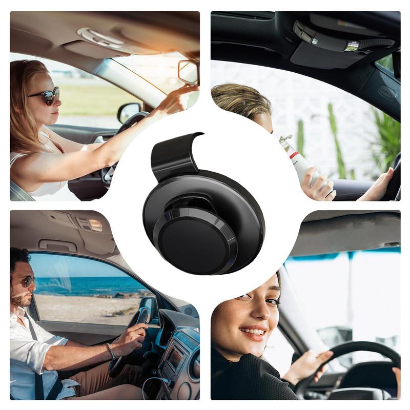Car Sunglass Holder Clip Round Shape Car Visor Sunglasses Holder Small Fashion Ticket Card Clip Auto Sunglasses Holder Aluminum