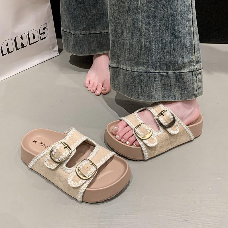 

Тапочки женские Shakken Shoes Толстая подошва Увеличивающие рост Cool Slippers 40 бежевый