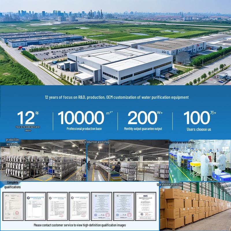 10-tommers femtrinns vannrenserfiltersett: Hurtigkobling PP Bomull, Granulert Karbon, Skalahemmer, Komprimert Karbon og RO-membran