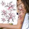 Black Flower Temporary Tattoo For Women Adultsl Fake Peony Rose Dahlia Lotus Tattoo Sticker 3D Body Art Bouquet Sexy Tatoo Paste