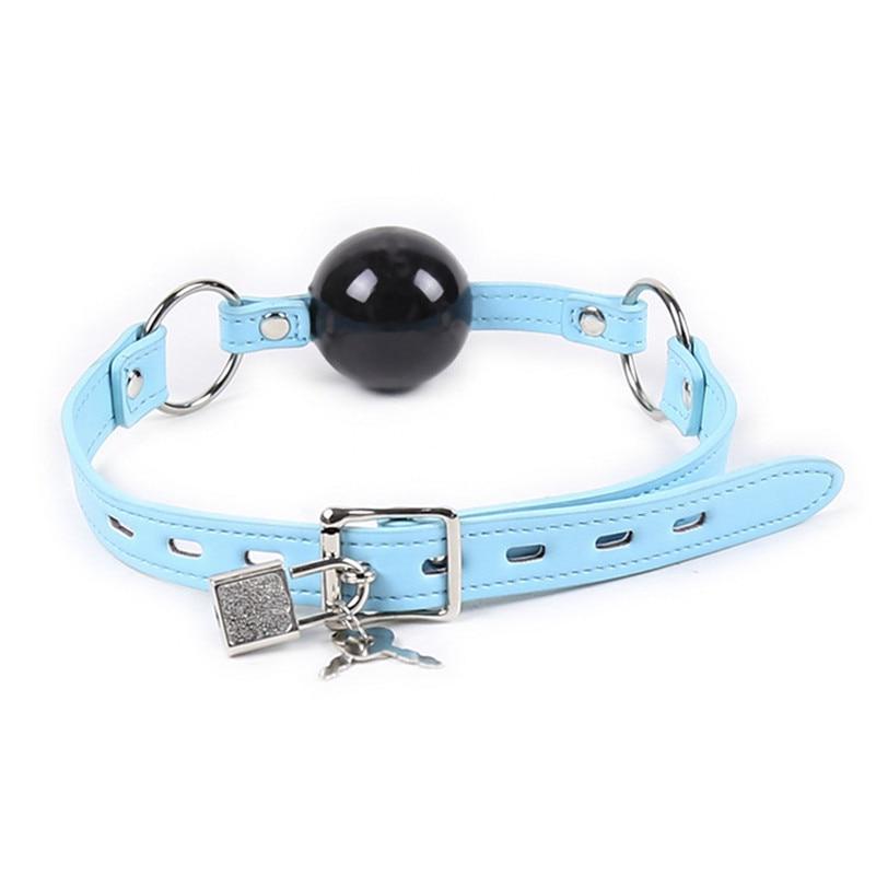 Pink Blue Silicone Ball Gag Locking   Restraints Gags