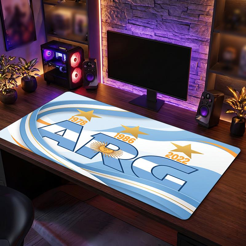 Argentina Fodboldlogo Musemåtte, Udvidet Skridsikker Gummiskrivebordsmåtte til Gaming Kontor Laptop Fan Gave
