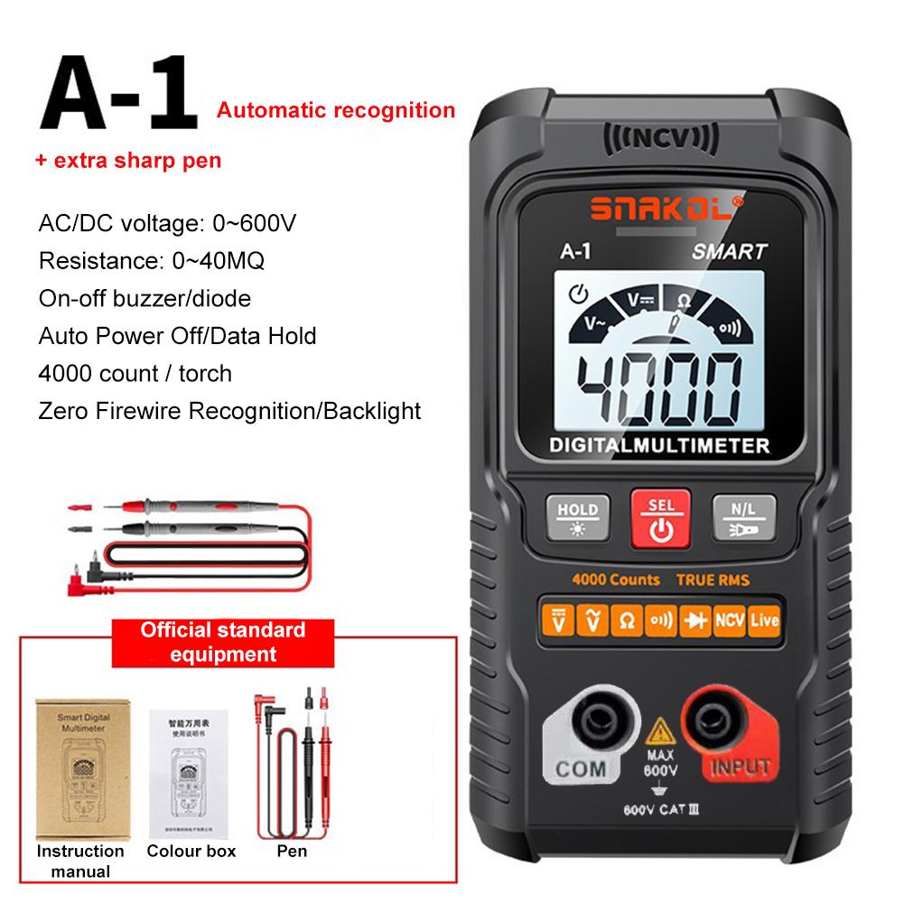 Automatic Digital Multimeter 4000 Counts AC/DC Voltmeter Multimeter Auto-Ranging Smart Digital Multimeter Digital Multi Meter