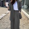 Korean Style 2025 Loose Casual Padded Shoulder Suit Jacket - Multiple Colors