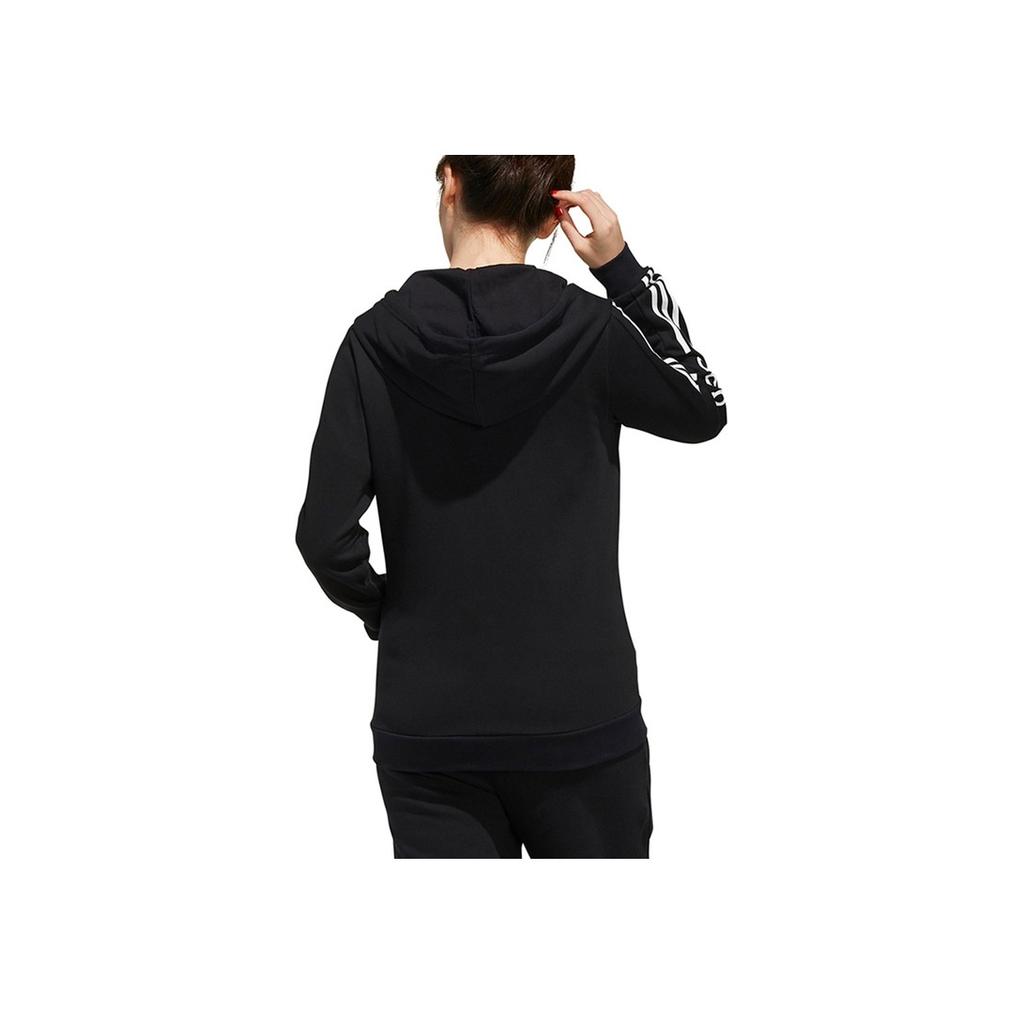 Adidas Neo Essentials 3-Stripes Zip Hoodie Jacket Women Outerwear Black EI4716