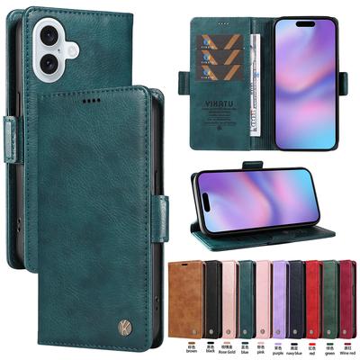 Magnetic Leather Wallet Case for IPhone 17 16 16e 15 14 13 12 Mini 11 Pro Max Plus Luxury Prenium Case Phone Cover Shockproof