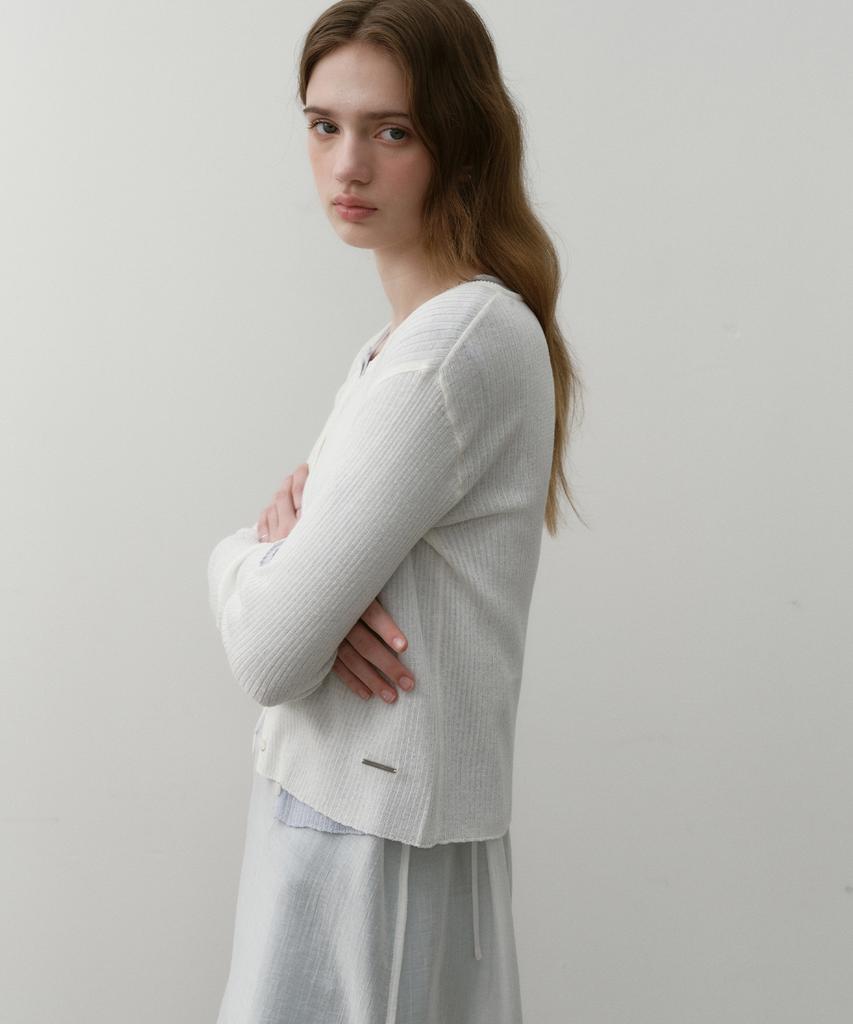 Ostkaka Linen Blended Summer Cardigan Ivory