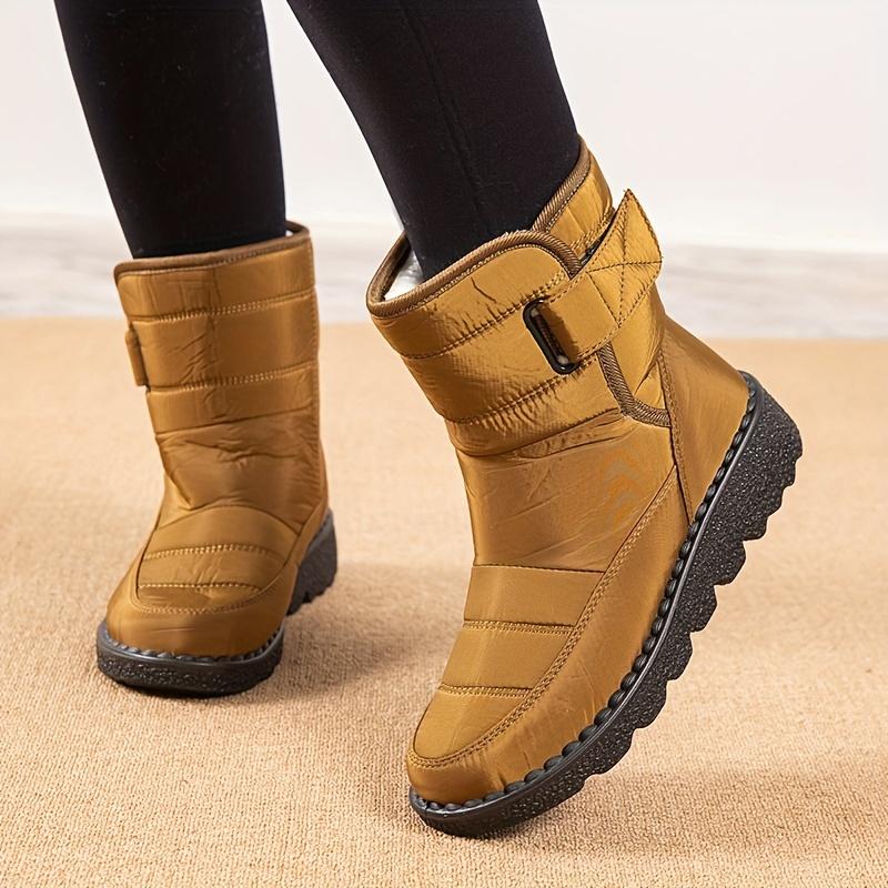 Dame Snøstøvler for Utendørsbruk, Varme Sko med Rund Tå, Vanntette og Sklisikre