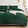 New 5-color striped solid color embroidered duvet cover three-piece set, export home textiles